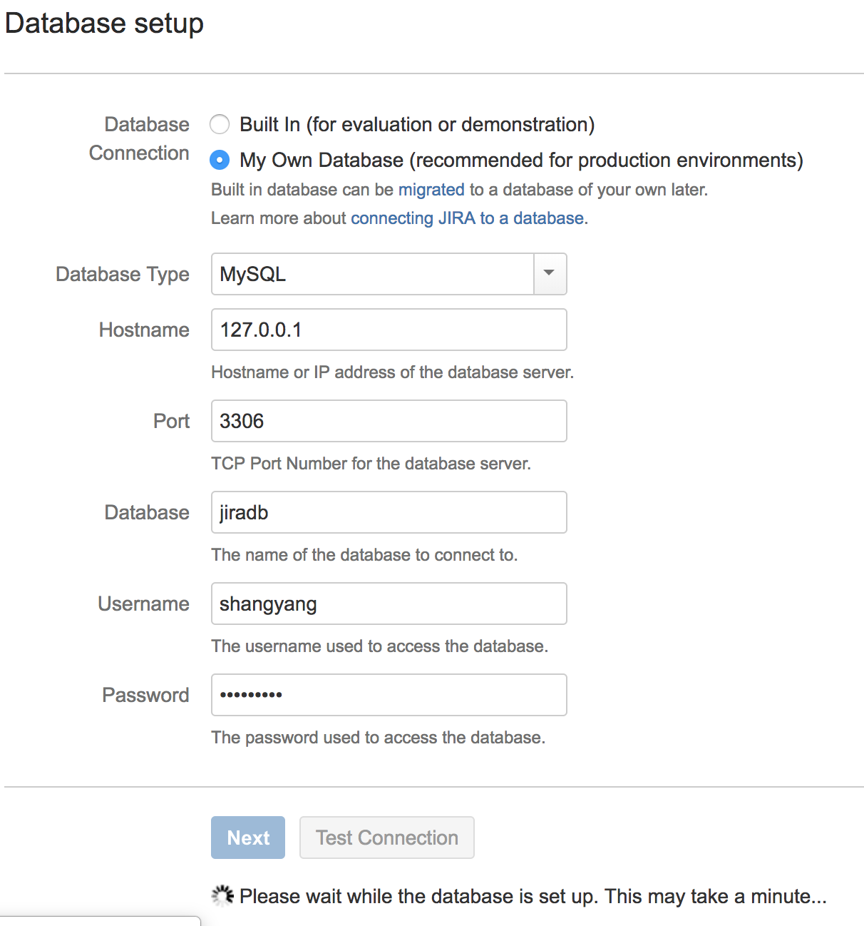 jira 数据库配置